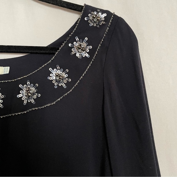 Boden Beaded Sequins Navy Evening Shift Dress NEW - Picture 4 of 13